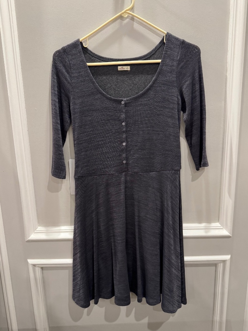 Hollister Heather Gray Button Skater Dress Size S